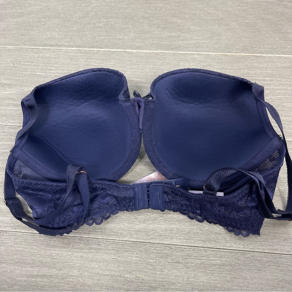 Savage x Fenty by Rihanna Allover Lace T-Shirt Bra 32D Purple Blue Sexy Push Up - Picture 10 of 16